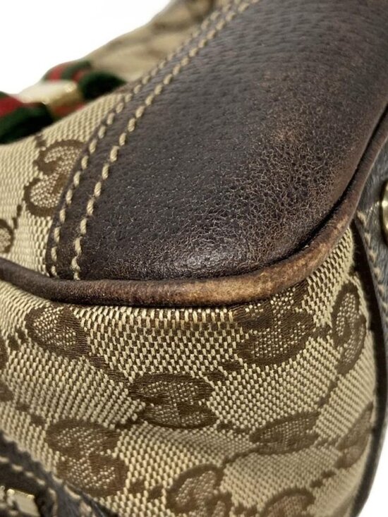 Gucci Shoulder Bag Prince GG Pattern Sherry Beige Dark Brown - Picture 15 of 15